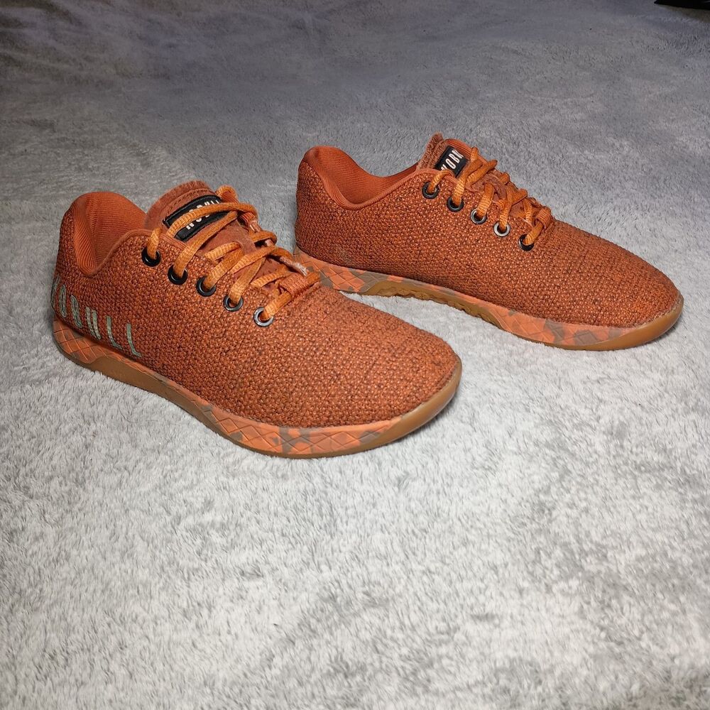 NOBULL Orange Heather Low Top Trainer Athletic Sneakers Women's Size 6 Men's 4.5